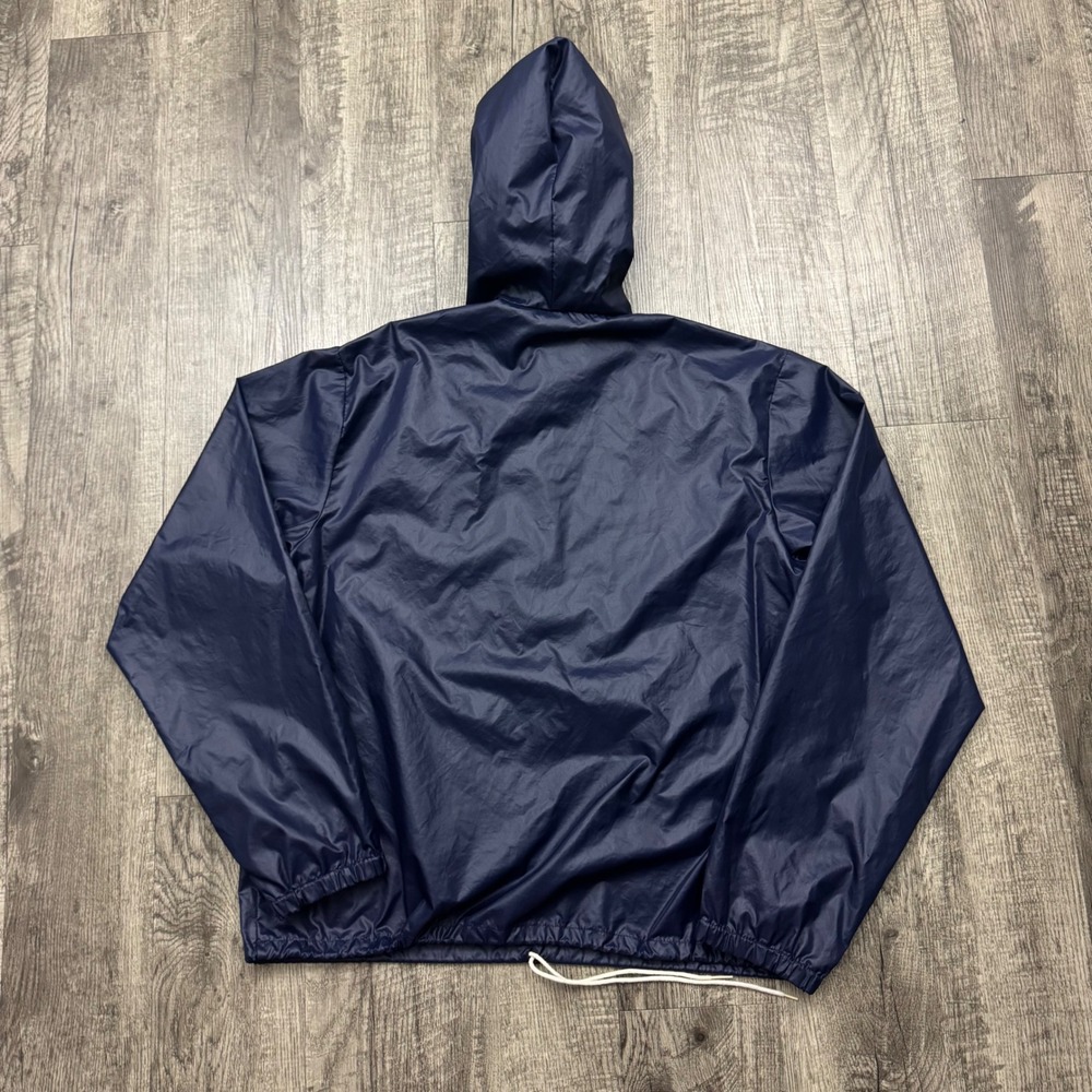 Vintage Izod Lacoste Anorak Lightweight Windbreaker Hooded Jacket Blue M - Picture 2 of 7